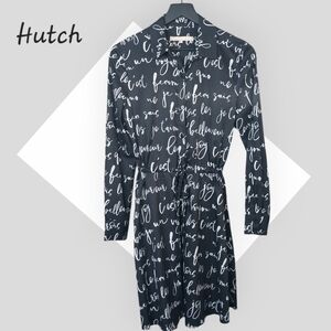 Long Sleeve Shirt Dress In Parisian Script Print size xs